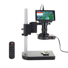 HAYEAR-Cámara de microscopio Digital de 34MP, 4K, HDMI, USB, con pantalla LCD, lente de objetivo de montaje en C de 100X para soldadura de reparación PBC móvil 2024 - compra barato