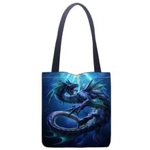 Bolsa de lona personalizada con diseño de dragón, bolso de mano de lona con logotipo personalizado, ideal para comprar libros de viaje 2024 - compra barato