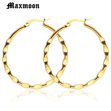 Maxmoon 1 Pair 2018 Hoop Earrings Round Big Hoop Smooth Earrings Simple Style Ears Clear Circle Charm Earrings For Women 2024 - buy cheap