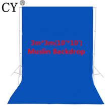 CY Photo Studio 100% Cotton 3m x 3m Solid Blue Muslin Backdrop Photography Backgrounds Backdrops 2024 - buy cheap