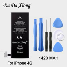 100% marca original dadaxiong 1420mah genuíno li-ion bateria de substituição acessório do telefone móvel para o iphone 4 4g 2024 - compre barato