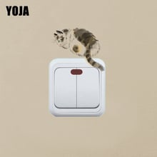 YOJA Cat Ready For Battle Fashion Livingroom Wall Sticker Light Switch Decal 8SS0019 2024 - buy cheap