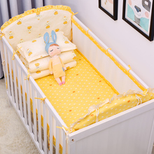Jogo de cama infantil, jogo de roupa de cama infantil confortável para recém-nascidos, 5 lâminas, algodão, crimpagem, decoração do quarto, kit de roupa de cama 2024 - compre barato
