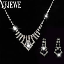 2017 Women New Fashion Jewelry Sets Nechlace And Wedding Bridal sliver plated Earrings Silver Plated Rhinestone For Party N208 2024 - buy cheap