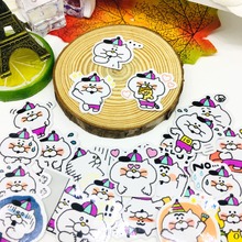 40 pçs bonito pouco branco gato adesivo anime ícone adesivos presentes para crianças para portátil mala de guitarra geladeira bicicleta carro brinquedo 2024 - compre barato