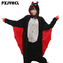 Adulto animal kigurumi onepiece feminino men party anime preto morcego cosplay macacão trajes macio engraçado dos desenhos animados pijamas menina menino 2024 - compre barato