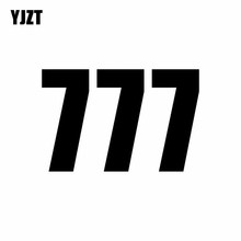 YJZT 13 см * 8,5 см модный веселый гоночный номер 777 виниловый Стайлинг автомобиля стикер наклейка черный/серебряный цвет 2024 - купить недорого