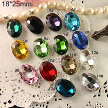 12 pzas/Lote 18x25MM Oval Punto de vuelta de diamantes de imitación de cristal cuenta de vidrio facetado múltiples colores para elegir 2024 - compra barato