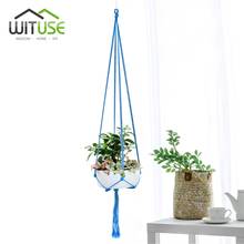 WITUSE Colorful Cotton Rope Pot Holder Hanging Basket Simple Flower Hanger Ceramic Planter Hanging Tool Balcony Pot Room Decor 2024 - buy cheap