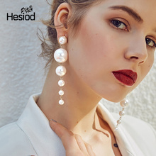 Hesiod New Fashion Charm Big Simulated Pearl Long Earrings for Women Statement Drop Earrings for Wedding Party Office Lady Gift 2024 - buy cheap