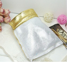 50pcs 9*12cm gold bags woman vintage drawstring bag for Wedding/Party/Jewelry/Christmas/Gift diy handmade Pouch Packaging Bag 2024 - buy cheap