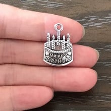 8PCS DIY Jewelry Making Happy Birthday Charms Zinc Alloy Birthday Cake Pendant Charm for Bracelets Necklace Earrings Keychain 2024 - buy cheap