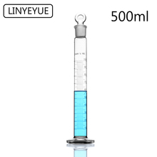 LINYEYUE 500mL Glass Graduated cylinder with stopper cap Measuring glass cylinder Laboratory Chemistry Equipment 2024 - buy cheap