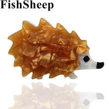 FishSheep New Acrylic Hedgehog Brooch For Women And Kid Lovely Resin Animal Pins And Brooches Corsage Bouquet Accessories Gifts 2024 - buy cheap