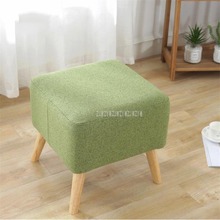 Modern Upholstered Soft 4 Wood Legs Foot Low Stool Cotton Living Room Shoes Change Bedroom Sofa Side Mini Ottoman Stool 2024 - buy cheap