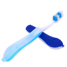 Складная зубная щетка темно-синего цвета, компактная складная зубная щетка для кемпинга, пеших прогулок, легко использовать для взрослых, инструмент для чистки зубов 2024 - купить недорого