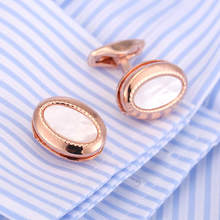 10pair per lot New Style Men Cuff links Mother Pearl Sea Shell Cuff links VAGULA Gemelos 52306 2024 - buy cheap