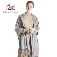 Bufandas de lana de 100% sólido para mujer, bufanda femenina de marca de lujo, Foulard de lana, chales con borlas y envolturas de invierno, 2018 2024 - compra barato