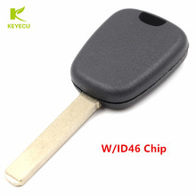 Keyecu-nova chave de transponder com chip id46, para citroen berlingo, c2, c3, c4, c6, sem corte, va2 2024 - compre barato