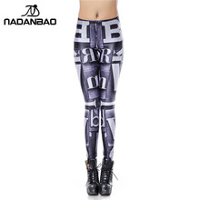 NADANBAO New Fashion Elastic leggins Typography Template Digital Legins Printed Women Leggings Woman Pants 2024 - buy cheap