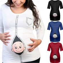 Telotuny Pregnancy shirt Maternity Cute Baby Print O-Neck Short Sleeve T-shirt Pregnant Tops Ropa Embarazada Verano Zwanger 2024 - buy cheap