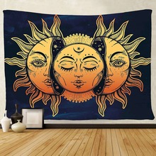 Tapiz con estampado de sol y luna, decoración de hogar para colgar en la pared, Mandala, decoración del hogar 2024 - compra barato