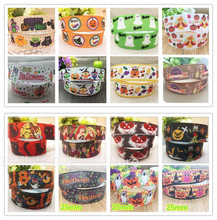 Halloween Series 7/8'' 1''width pumpkin printed grosgrain ribbon Bow Gift Wrap Oct.31st holiday ribbon 10 yards free shipping 2024 - buy cheap