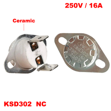 Themostat-Interruptor de Control de temperatura de cerámica de ángulo Normal cerrado NC, 80, 85, 90, 95, 100, 105, 110, 115 grados, KSD302, 16A, 250V 2024 - compra barato