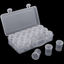 Mini caja de almacenamiento transparente con tapas, contenedores transparentes con diseño de tapa de tornillo, estuche organizador de plástico redondo de 55x35mm, 18 unidades 2024 - compra barato