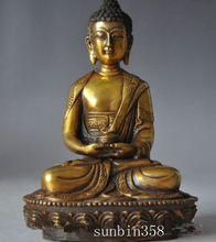 6" Elaborate Chinese Tibet Buddhism Brass Sakyamuni Buddha Statue 2024 - buy cheap