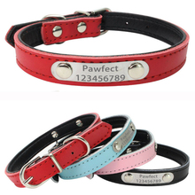 Name ID Dog Collar Leather Personalized Custom Cat Pet Collar Free Engraving For Small Medium Large Dogs 2024 - buy cheap