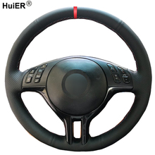 HuiER Hand Sewing Car Steering Wheel Cover For BMW E39 E46 325i E53 X5 Braid on the Steering-Wheel Non-slip Car Accessories 2024 - buy cheap