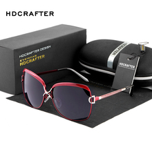 HDCRAFTER-gafas de sol polarizadas de diseñador de marca de lujo para mujer, lentes de sol de gran tamaño para dama, Vintage, 2017 2024 - compra barato