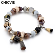 CHICVIE Grey Friendship Beaded Bracelets & Bangles Charms For Women Bohemian Jewelry Making Cubic Zirconia Bracelets SBR180101 2024 - buy cheap