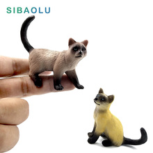 Simulação mini gato estatueta animal modelo bonsai casa decoração em miniatura fada jardim decoração acessórios estátua moderna figura 2024 - compre barato