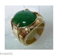 FREE SHIP >>>Men's jewelry real Natural green STONE Ring Size:8-12 2024 - buy cheap