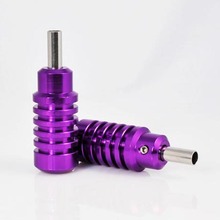 1pcs Hot Sale Ribbed Tattoo Grip 25MM Purple Aluminum Alloy Gun Tubes Stainless Steel Tips Tools Kit For Body Art Free shipping 2024 - buy cheap