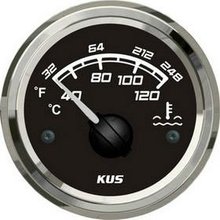 KUS-Indicador de temperatura de agua, placa frontal negra de 52mm, 40-120 con sensor de temperatura 2024 - compra barato