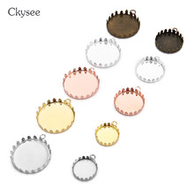 CKYSEE 10PCS Cabochon Base 25mm 5 Colors Blanks Bronze Pattern Fit 25mm Glass Cabochon Base Setting DIY Jewelry Making Findings 2024 - buy cheap