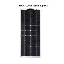 Солнечная панель 100 Вт 200 Вт 300 Вт 400 Вт гибкое зарядное устройство 12 В монокристаллическая солнечная батарея для системы солнечных батарей 2024 - купить недорого