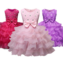 Baby Girl Party Dress Bow Cake Tutu Kids Clothing Girls Dresses Children Princess Party Custumes Dresses For Girls 1-8 Years 2024 - buy cheap
