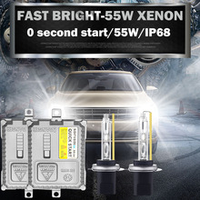 AC 12V 55w fast bright xenon h1 h3 h7 h11 hb4 hb3 9012 hid headlight h8 h9 9005 9006 5500k 2024 - buy cheap