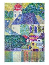 Landscape paintings St. Wolfgang Church Gustav Klimt replicas Canvas art High quality Hand painted 2024 - buy cheap