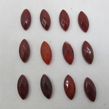 Wholesale Red Agates Carnelian Bead Cabochon 10x22mm Faceted Marquise Gem stone Jewelry Cabochon Ring Face 10pcs/lot 2024 - buy cheap