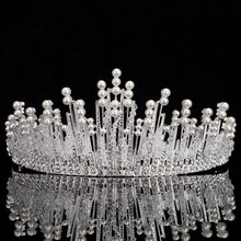 FORSEVEN Simulated Pearl Crystal Crown Tiara Headbands Women Bride Noiva Wedding Party Hair Jewelry Accessories Headpieces 2024 - buy cheap