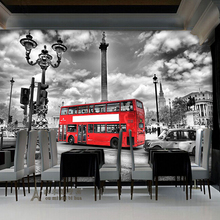 Beibehang-papel tapiz personalizado para sala de estar, papel tapiz 3d de color rojo, Continental, Londres, restaurante, salón 2024 - compra barato