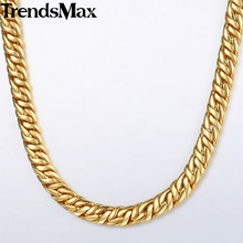 Trendsmax Womens Men's Necklace Gold Snake Herringbone Link Chain Necklace For Woman Male Jewelry 2018 Gift Wholesale 7mm KGN476 2024 - buy cheap