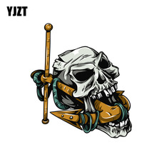 YJZT  13.1CM*14.8CM Funny  Anchor Skull Decal PVC Motorcycle Car Sticker 11-00692 2024 - buy cheap