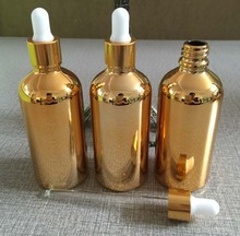 50pieces/lot 100ml High temperature gold plated dropper bottle wholesale ,empty glass 100ml dropper bottle for essentical oil 2024 - buy cheap