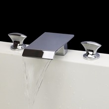 Grifo moderno para lavabo de baño, grifería de baño con acabado cromado, cuadrado, 3 agujeros, envío gratis 2024 - compra barato